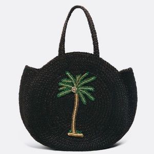 Zara Limited Edition Palm Tree Jute Bag